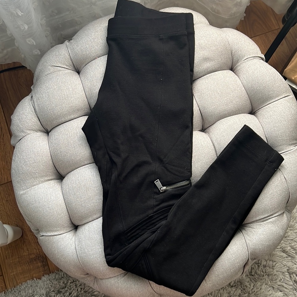 Express Black Moto Leggings XS Zipper Detail Thick Stretch Biker Skinny